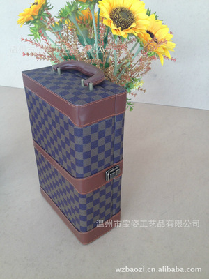【高档红酒礼盒 红酒盒包装 红酒皮盒包装 创意皮质红酒盒 葡萄酒盒】价格,厂家,图片,礼品盒、礼品袋,温州市宝姿工艺品-