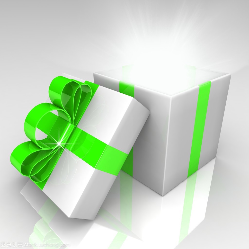 打开礼品盒丝带蝴蝶结